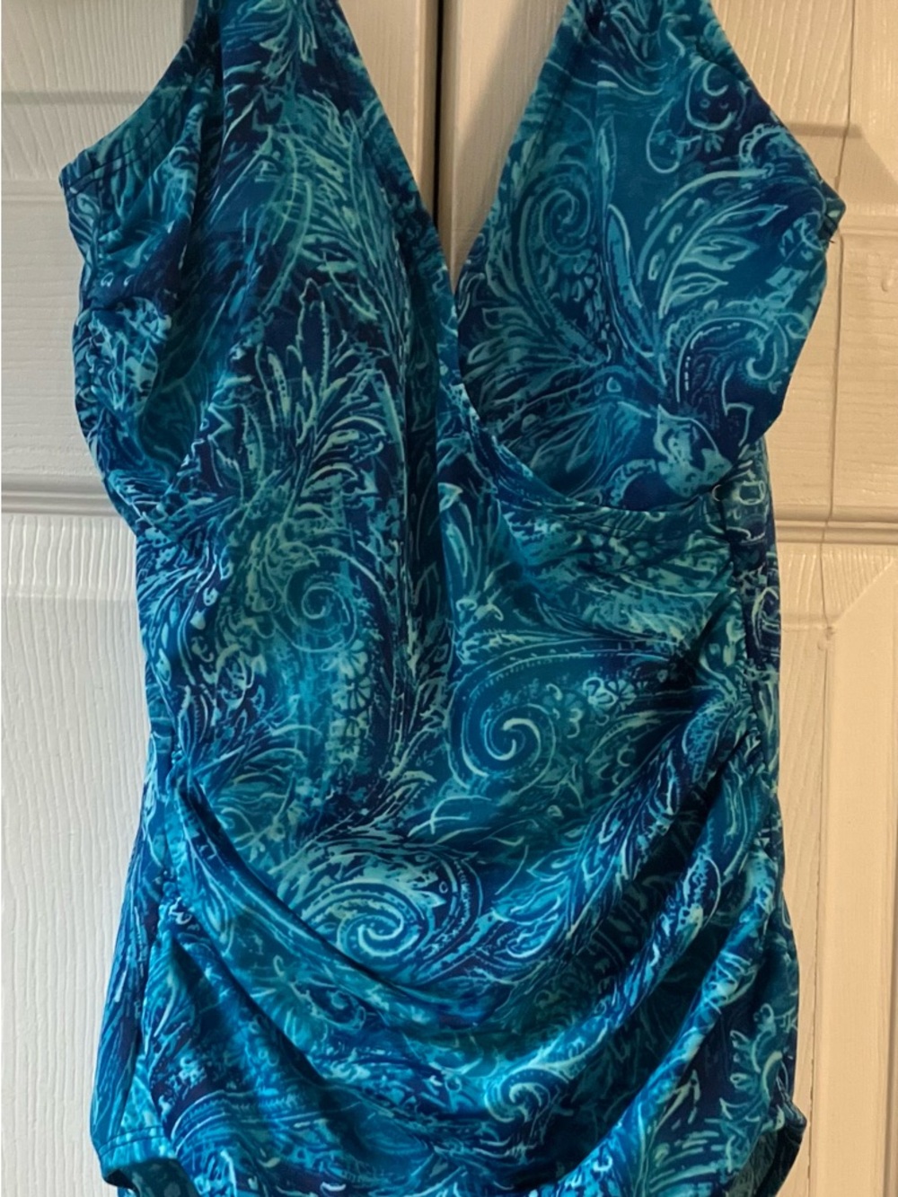 Kirkland Miraclesuit Signature Blue Teal Swirl One-Piece Swimwear